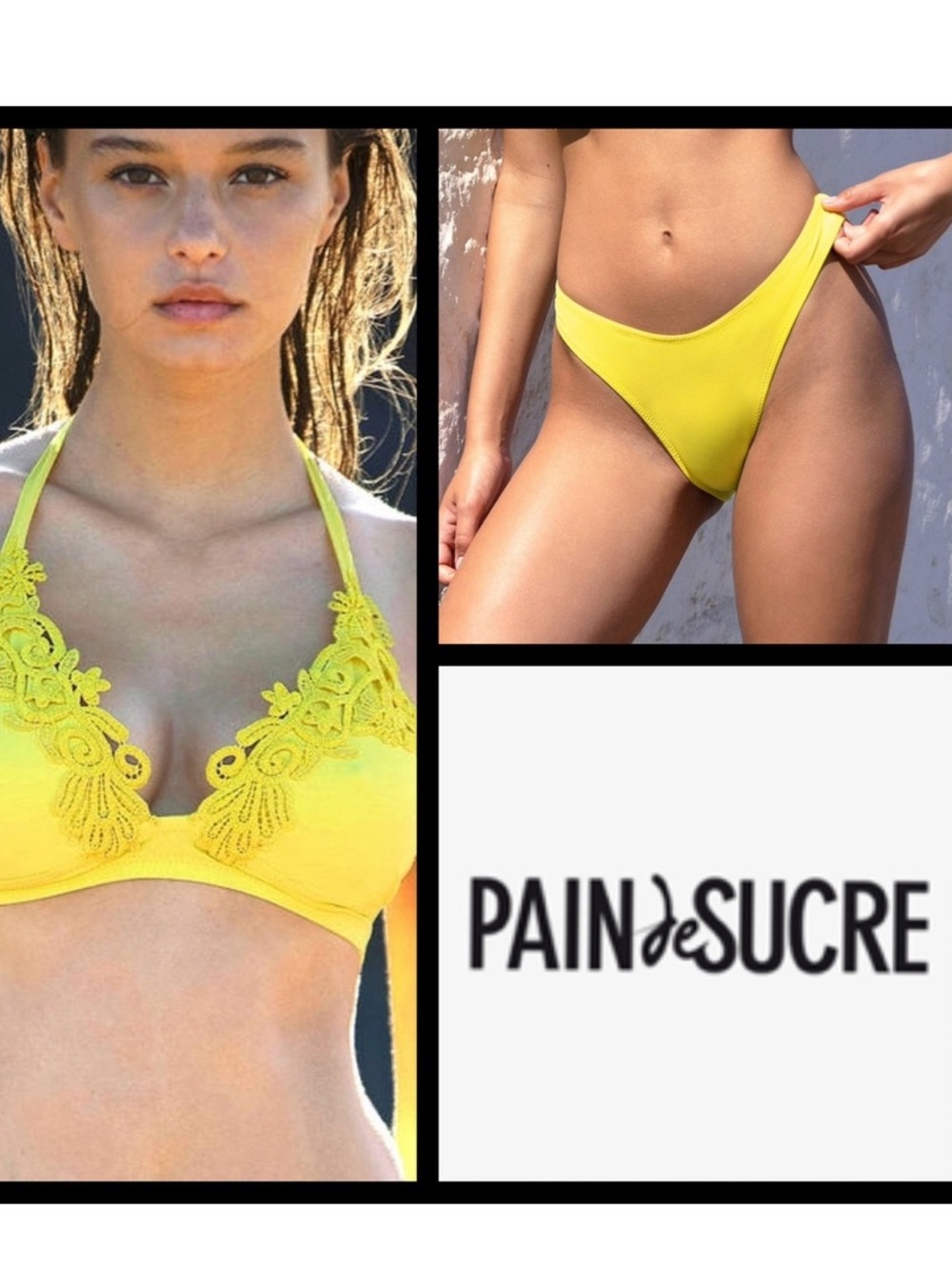 NWOT Pain De Sucre Sensitive Life Uni Triangle Lace Bikini Set